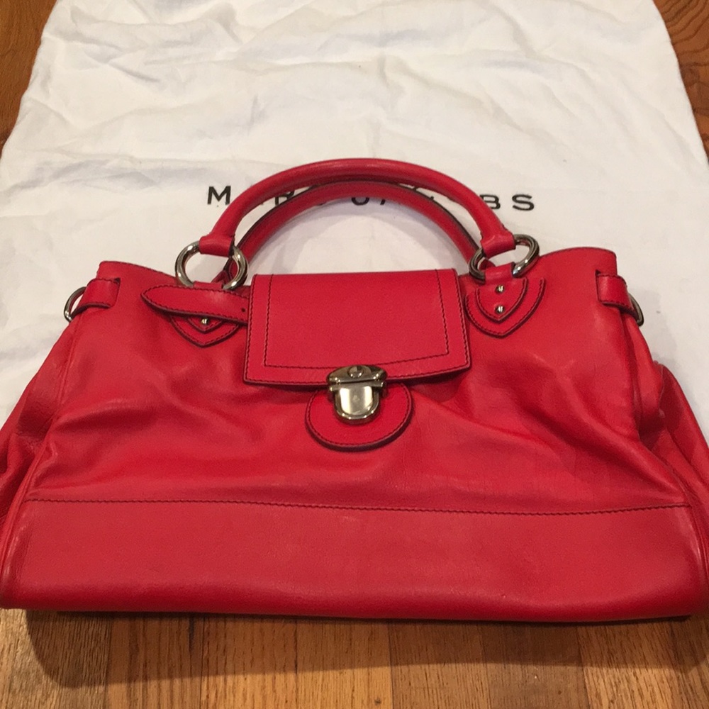 Red Marc Jacobs Doctors Bag Leather Purse
